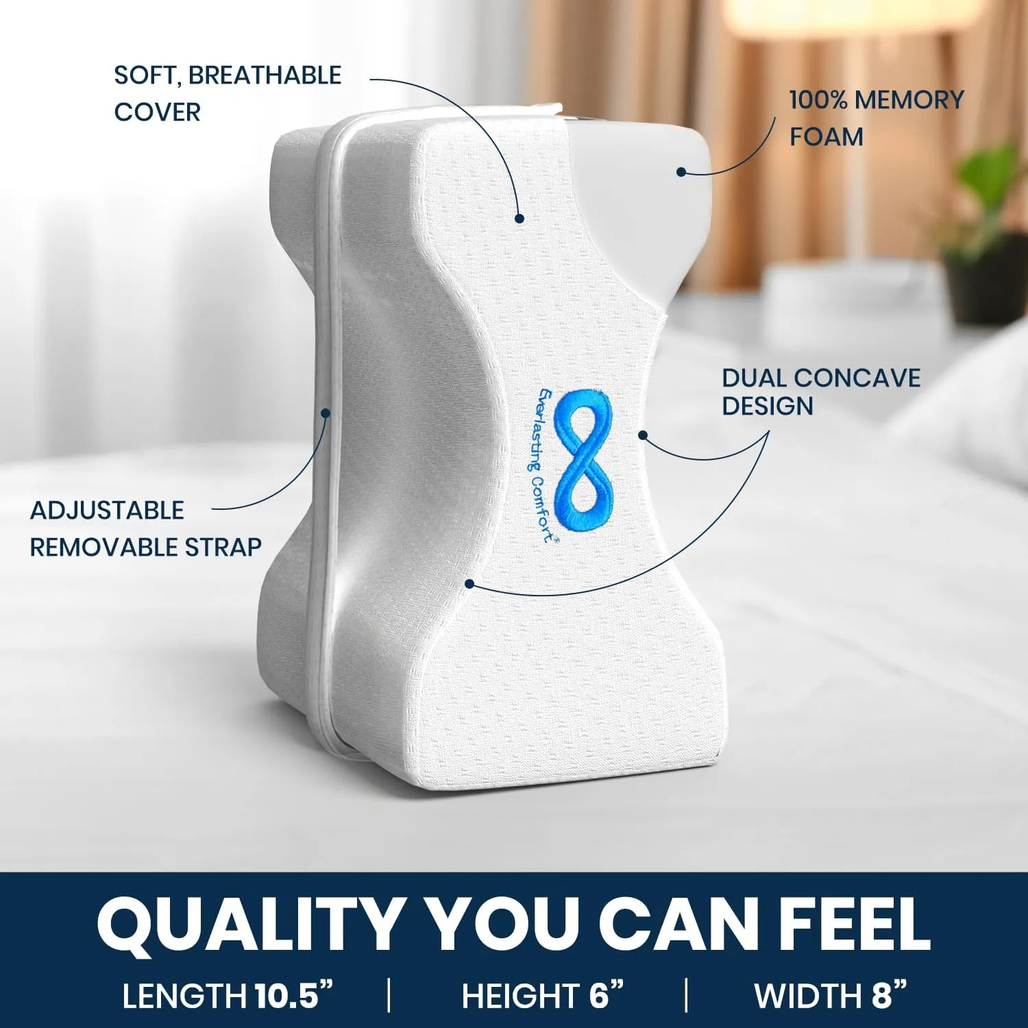 Everlasting Comfort Knee Pillow & Half Moon Pillow - Sleep Harmony Set for Pain Relief & Postural Support - Align Your Spine, Relieve Pressure, and Enhance Comfort