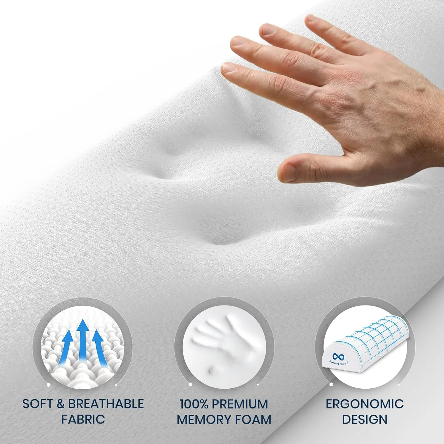 Everlasting Comfort Knee Pillow & Half Moon Pillow - Sleep Harmony Set for Pain Relief & Postural Support - Align Your Spine, Relieve Pressure, and Enhance Comfort