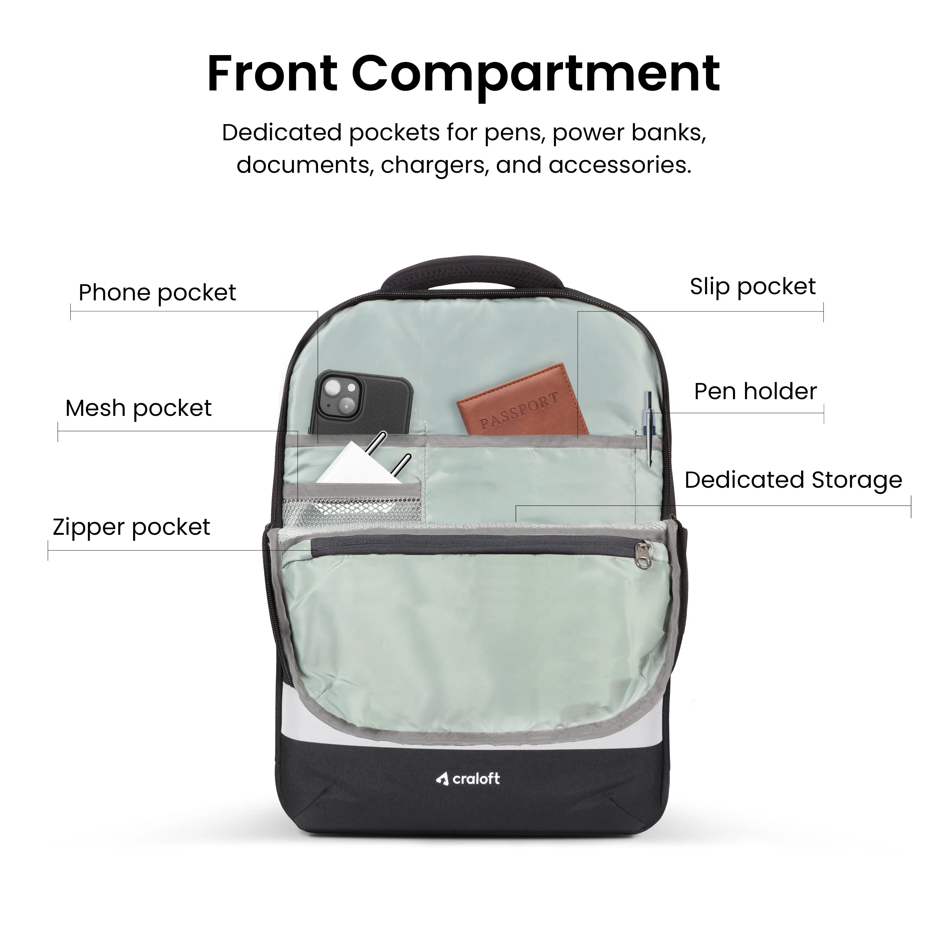 ExecutiveGear 21L Premium Laptop Backpack Bag for Professional (CB1, with Reflective Bar)
