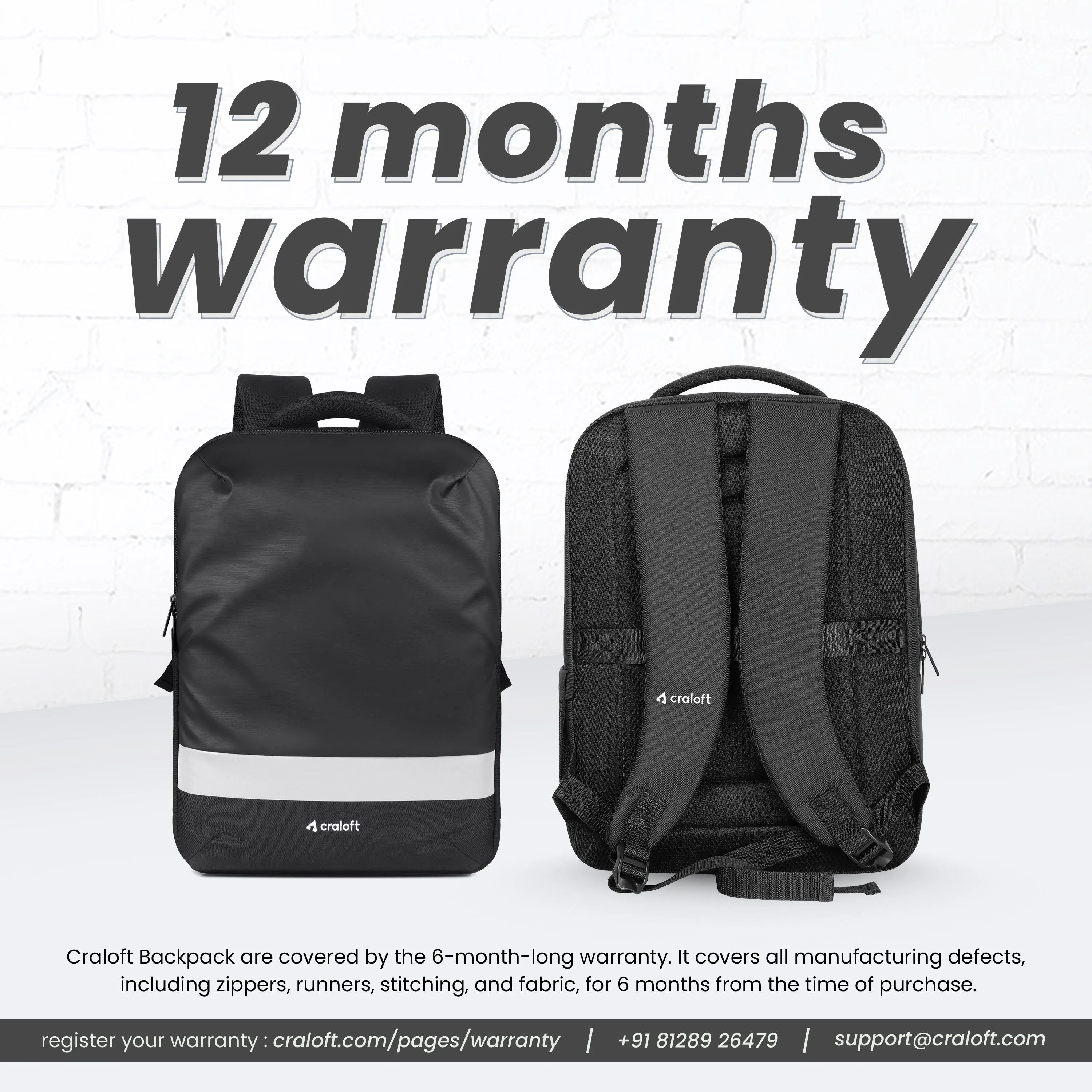 ExecutiveGear 21L Premium Laptop Backpack Bag for Professional (CB1, with Reflective Bar)