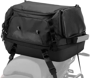Expandable Motorcycle Tail Bag, 37L Motorcycle Luggage with Shoulder Straps & Waterproof Rain Cover, Motorbike Helmet Bag Luggage Storage Backpack