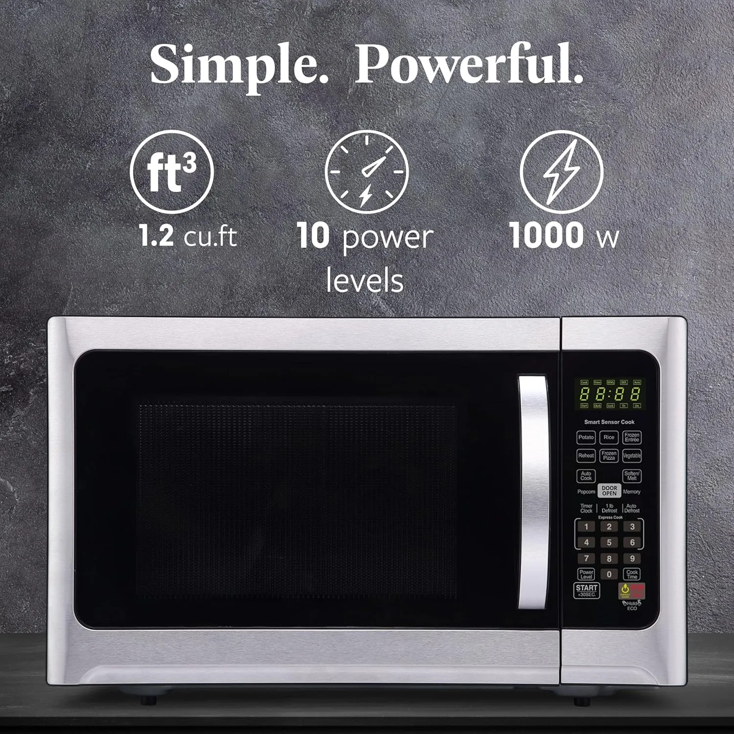 Farberware Countertop Microwave Oven with Sensor Cooking, 1.2 cu. Ft, Stainless Steel