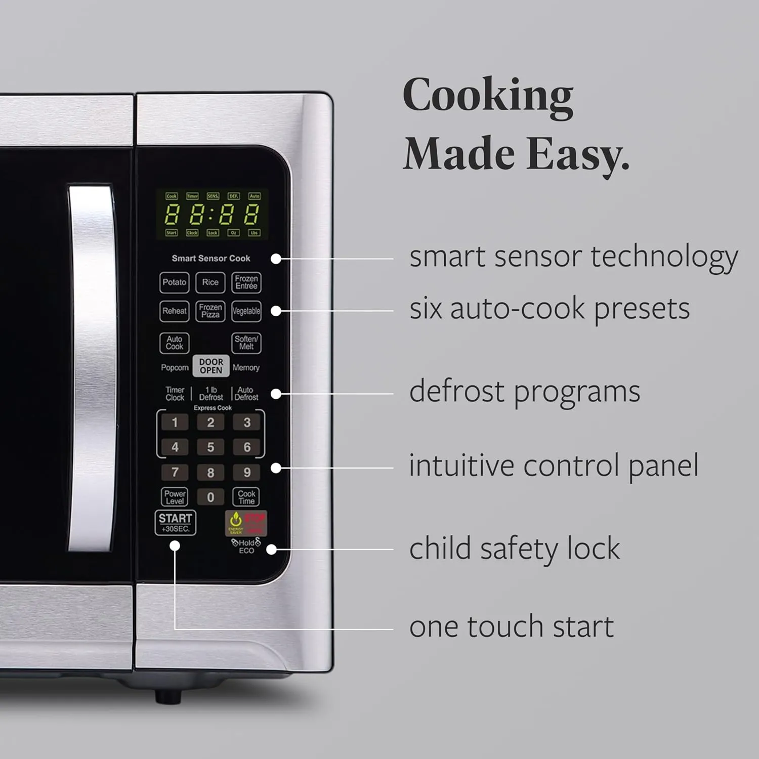 Farberware Countertop Microwave Oven with Sensor Cooking, 1.2 cu. Ft, Stainless Steel