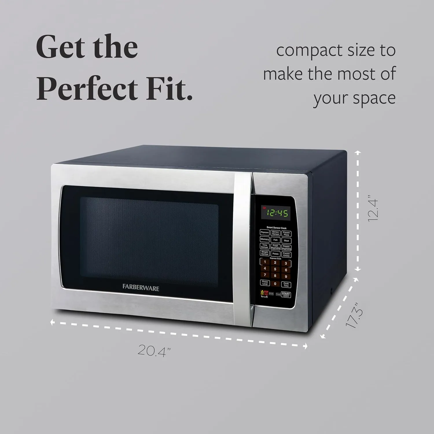 Farberware FMO13AHTBKI Professional 1.3 Cu. Ft. 1100-Watt Microwave Oven with Sensor, Stainless Steel