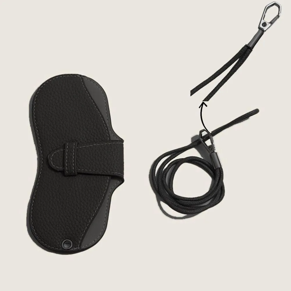 FASHIXD Glasses Case Portable Travel Sunglass Case with Lanyard Eyeglass Pouch Bag Sunglass Holder for Purse For Women Men (Classic-Black)