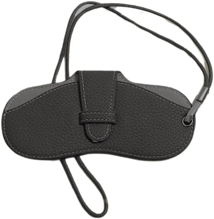 FASHIXD Glasses Case Portable Travel Sunglass Case with Lanyard Eyeglass Pouch Bag Sunglass Holder for Purse For Women Men (Classic-Black)