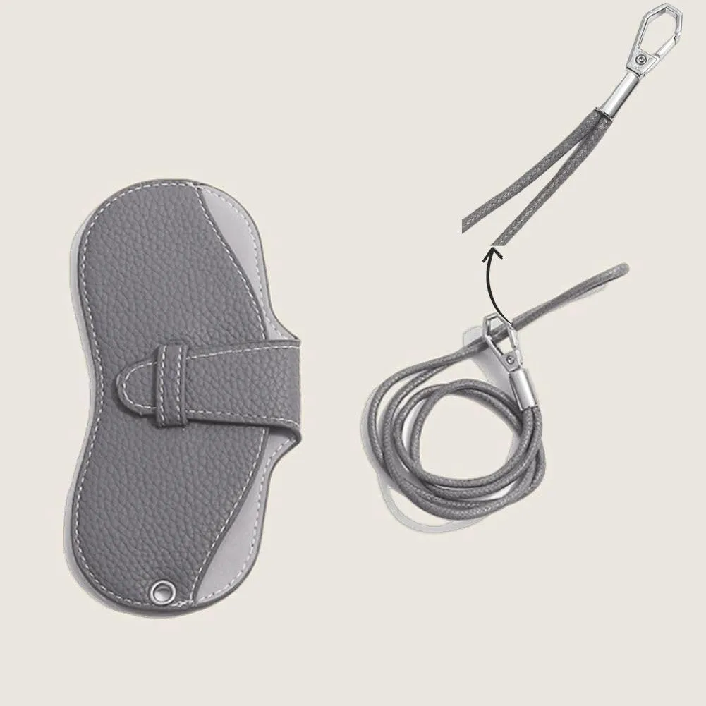 FASHIXD Glasses Case Portable Travel Sunglass Case with Lanyard Eyeglass Pouch Bag Sunglass Holder for Purse For Women Men (Classic-Grey)