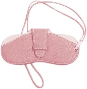 FASHIXD Glasses Case Portable Travel Sunglass Case with Lanyard Eyeglass Pouch Bag Sunglass Holder for Purse For Women Men (Classic-Pink)
