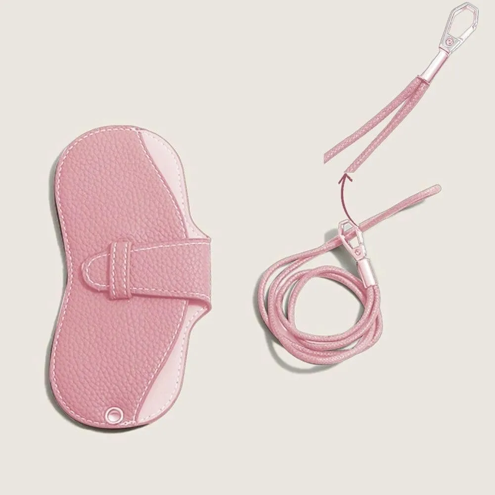 FASHIXD Glasses Case Portable Travel Sunglass Case with Lanyard Eyeglass Pouch Bag Sunglass Holder for Purse For Women Men (Classic-Pink)