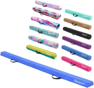 FBSPORT 8ft Balance Beam: Folding Floor Gymnastics Equipment for Kids Adults,Non Slip Rubber Base, Gymnastics Beam for Training, Practice, Physical Therapy and Professional Home Training