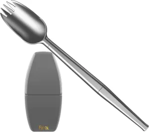FinalSpork Collapsible, Reusable Metal Spork with Travel Case | Pocket-Sized | Stainless Steel & Platinum Grade Silicone | Eco-Friendly | Assorted Colors