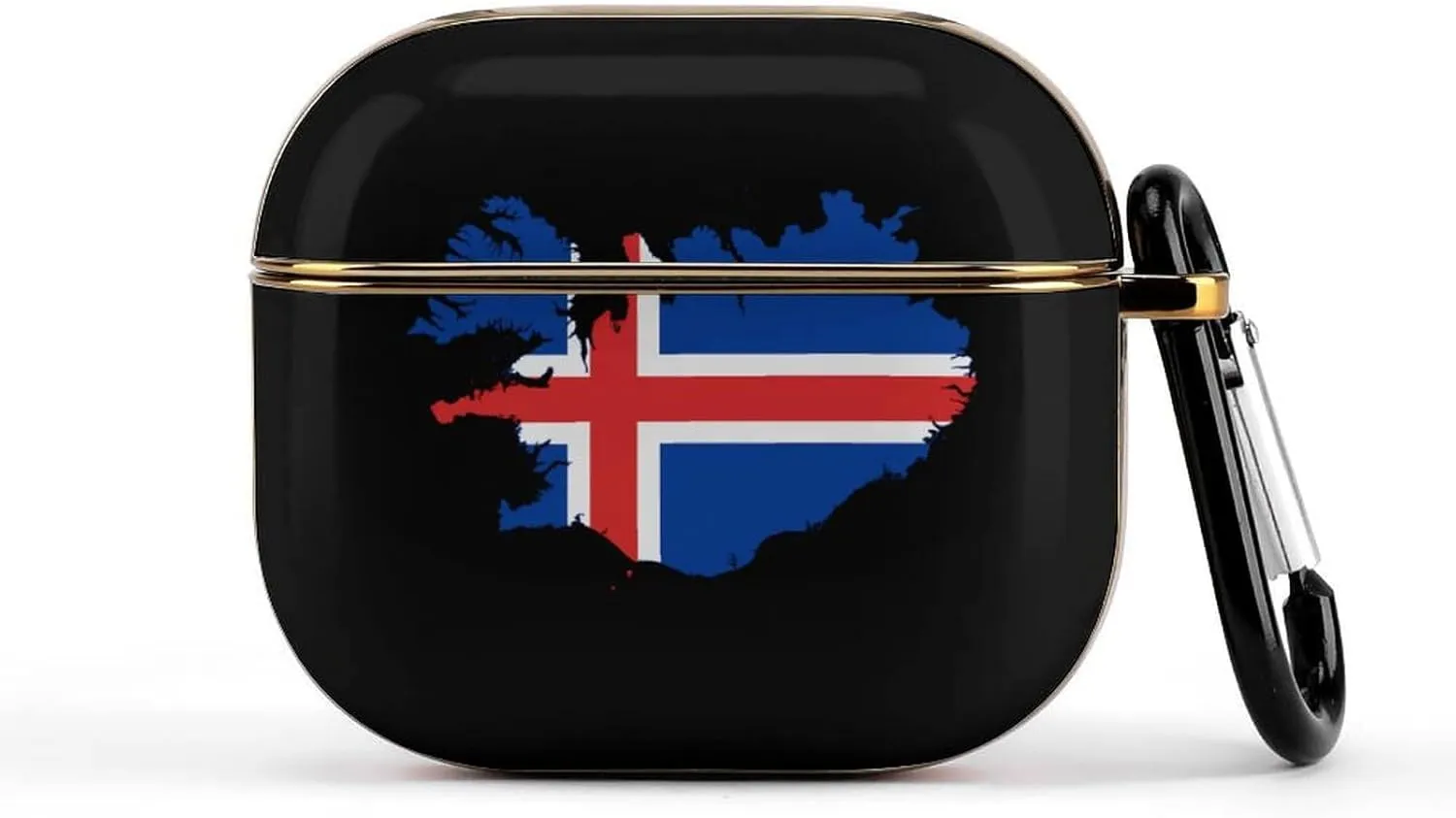 Flag Map of Iceland Cute Protective Case Cover for Airpods 3 Headphone with Keychain Hard Case Cover Full Print