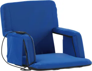 Flash Furniture Malta Stadium Seat with Heated Back and Seat, 6 Recline Positions, Portable Chair with Backpack Straps, USB Battery Pack Not Included, Blue