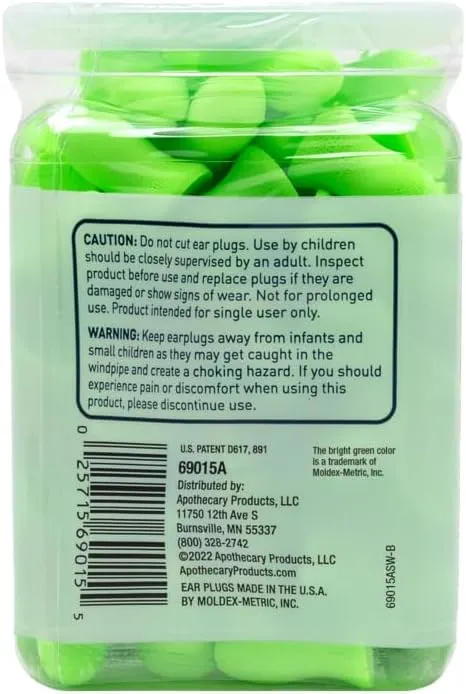 Flents Foam Ear Plugs, 50 Pair for Sleeping, Snoring, Loud Noise, Traveling, Concerts, Construction, & Studying, Contour to Ear, NRR 33, Clear, Made in the USA