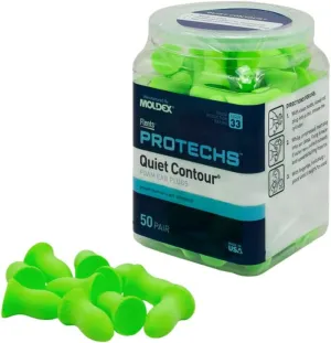 Flents Foam Ear Plugs, 50 Pair for Sleeping, Snoring, Loud Noise, Traveling, Concerts, Construction, & Studying, Contour to Ear, NRR 33, Clear, Made in the USA