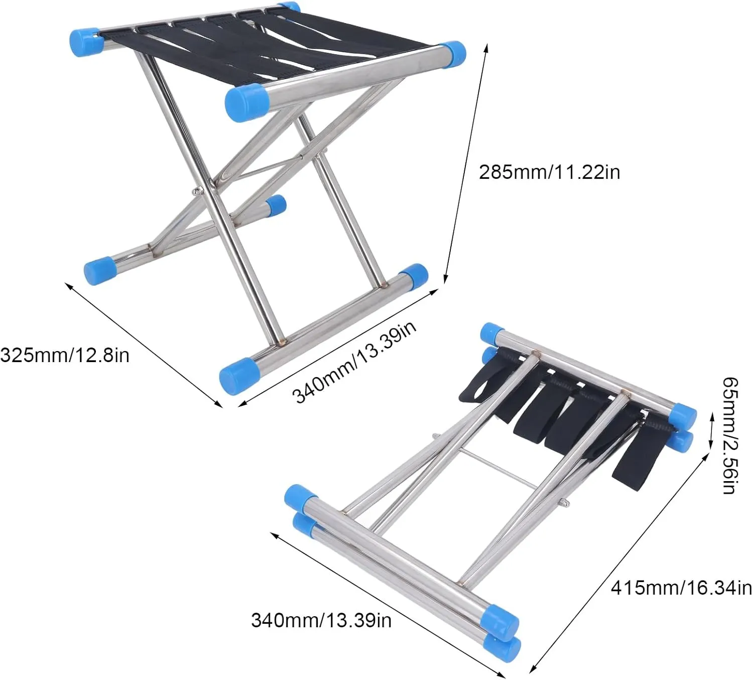 flexman Portable Camping Stool, 600D Oxford Fabric Outdoor Folding Stool, 60Kg Folding Loading Capacity Camping Stool Seat for Camping, Fishing, Gardening, Traveling (B)