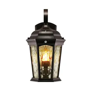 Flickering Flame Lantern, 12.5 Watt, 1200 Lumens, 3000K, Dusk-to-Dawn   Motion Sensor, 120V