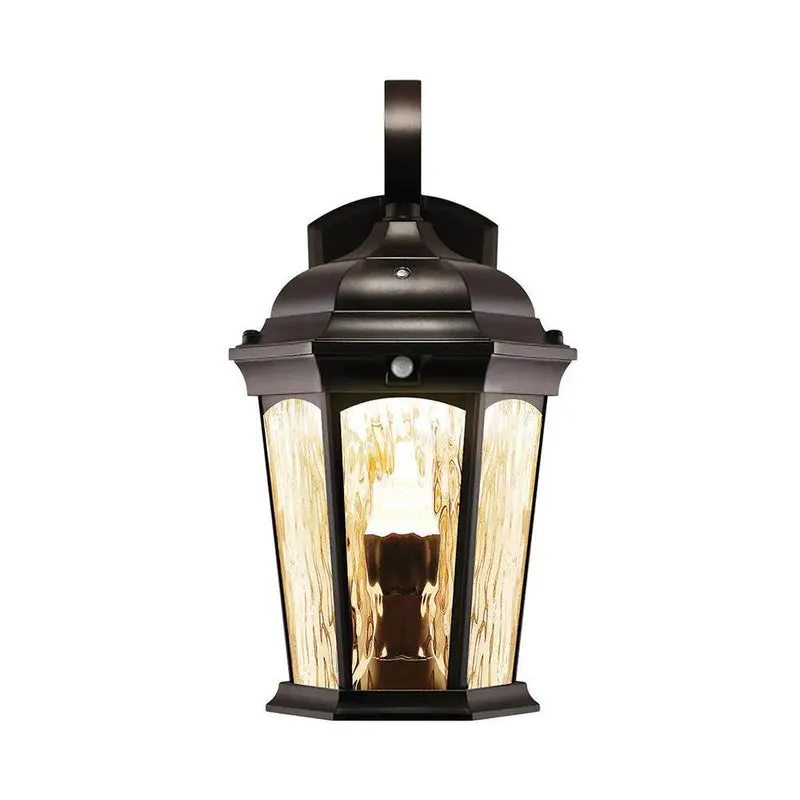 Flickering Flame Lantern, 12.5 Watt, 1200 Lumens, 3000K, Dusk-to-Dawn   Motion Sensor, 120V