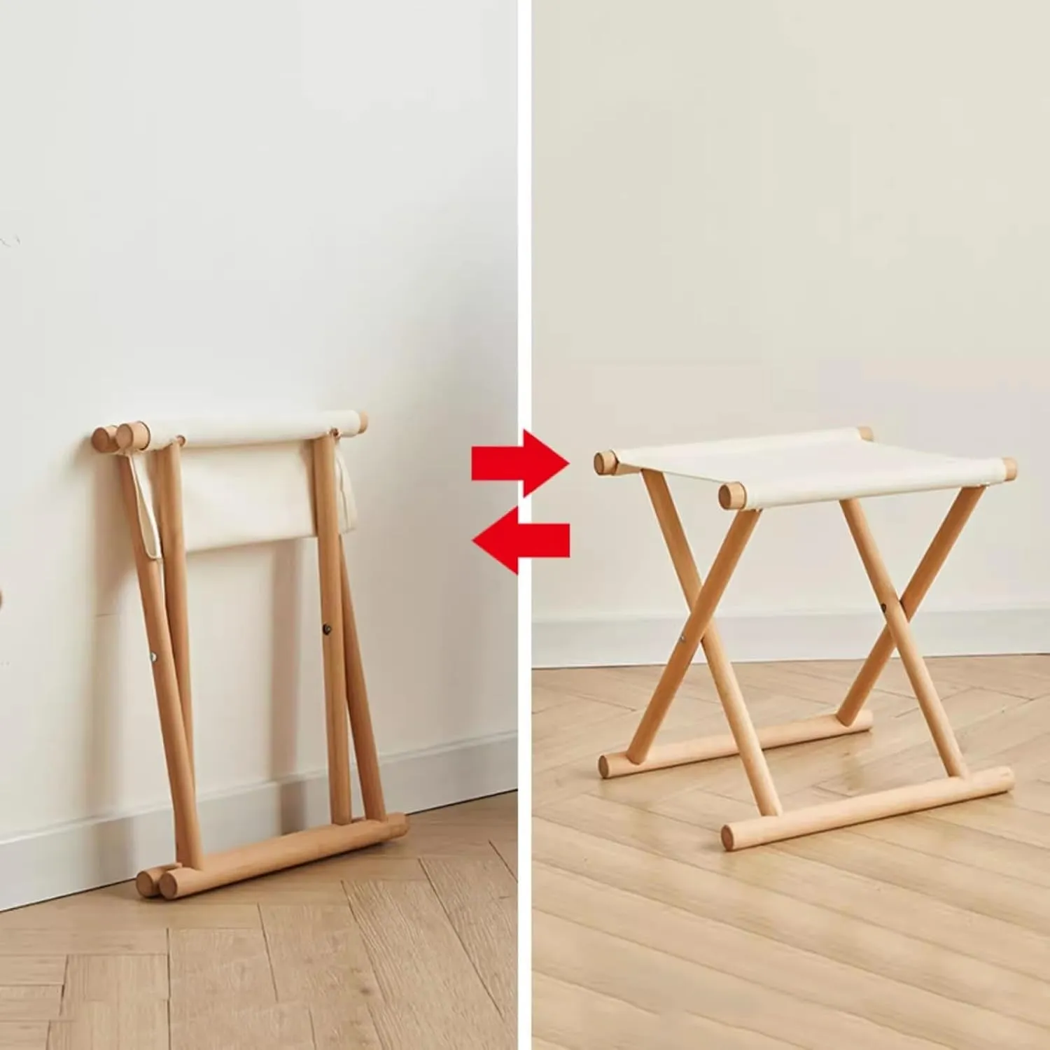FLIPP Portable Outdoor Chair,Folding Stool,Fishing Chair,Household Small Mazar Stool,Soft Seat Bench(White,42cm)