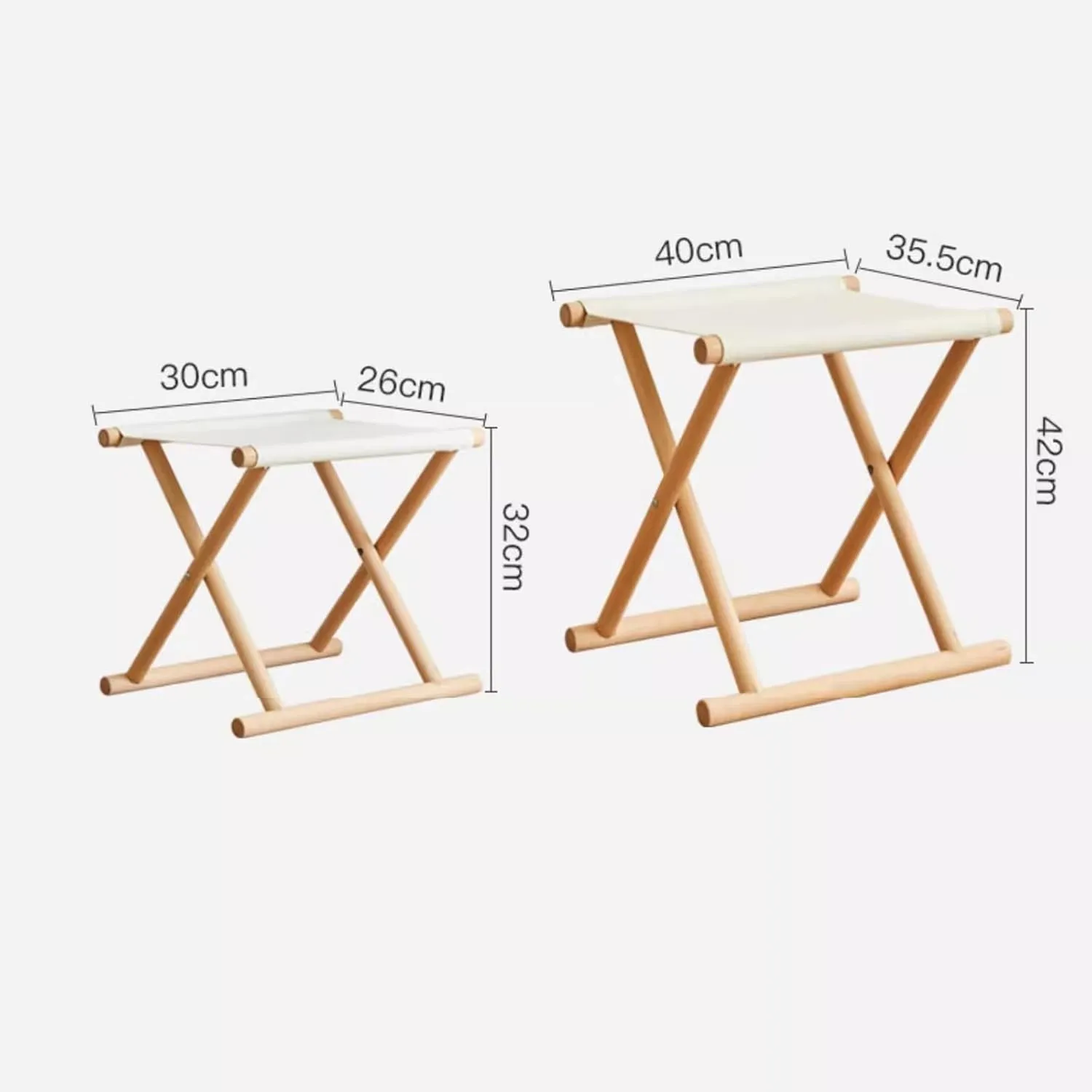 FLIPP Portable Outdoor Chair,Folding Stool,Fishing Chair,Household Small Mazar Stool,Soft Seat Bench(White,42cm)