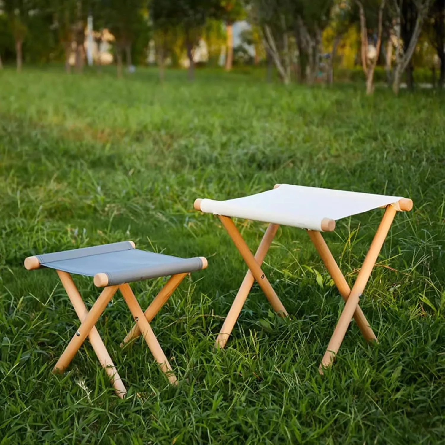 FLIPP Portable Outdoor Chair,Folding Stool,Fishing Chair,Household Small Mazar Stool,Soft Seat Bench(White,42cm)
