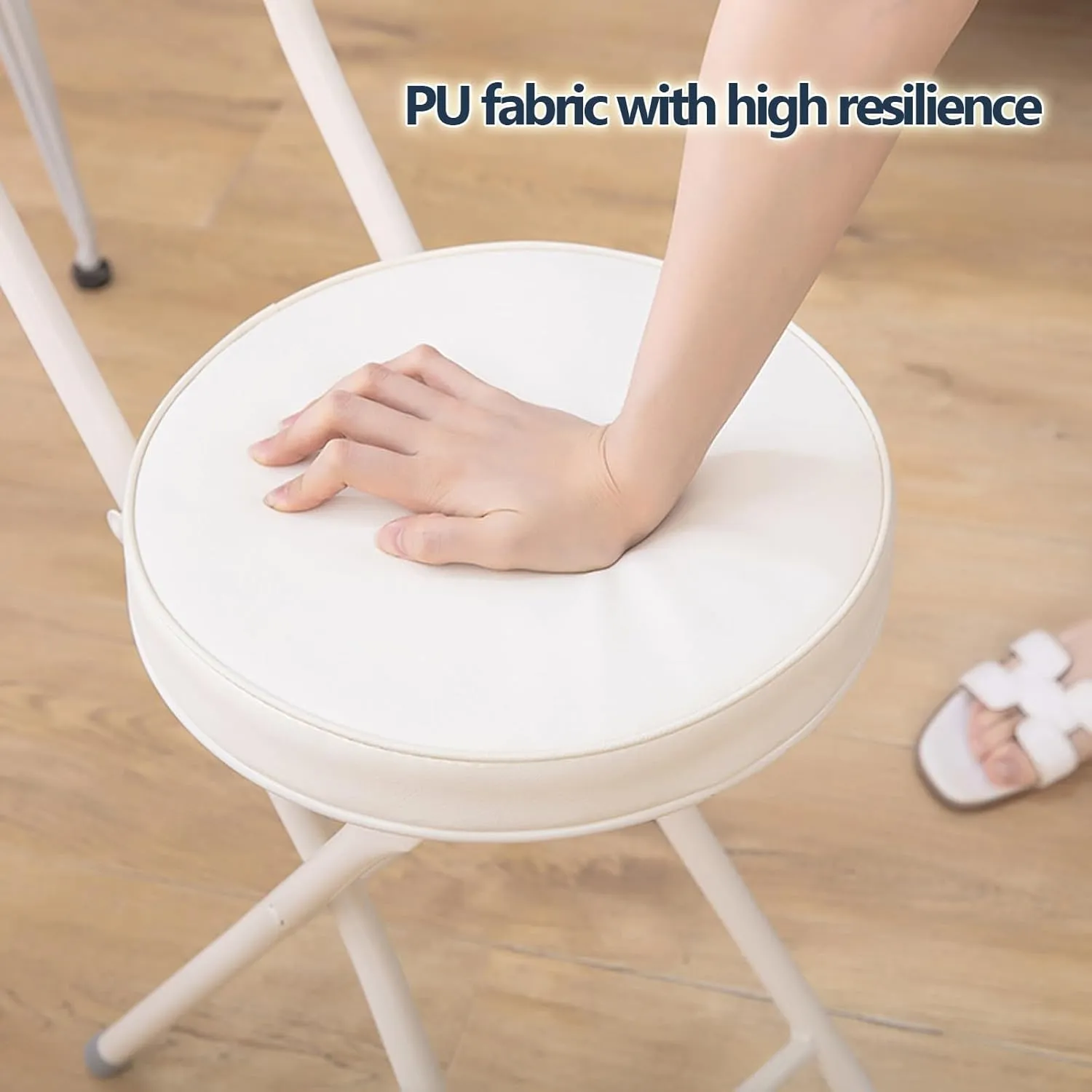 Foldable - 2 Pieces, Portable Dining air, Foldable Stool with PU Leather Backrest for Outdoor Camping Kiten Shop Cafe