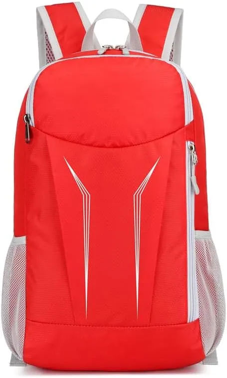 Foldable Backpack Lightweight Outdoor Hiking Daypack Compact Travel Packable Bag for Trekking Camping and Casual Use (Red)
