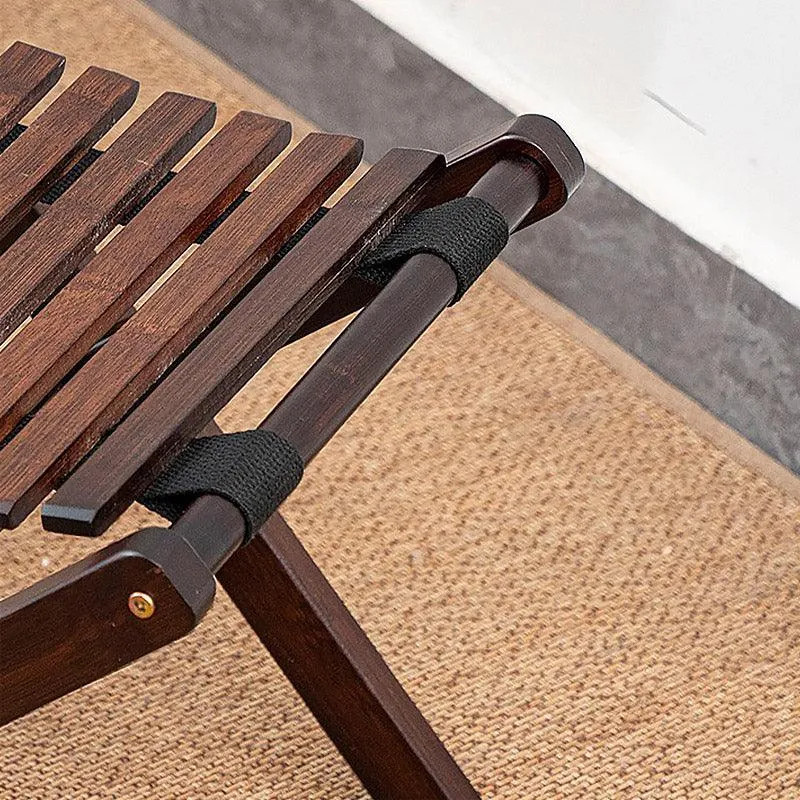 Foldable Bamboo Wooden Stool Small Portable Camping Fishing Seat Outdoor Bench