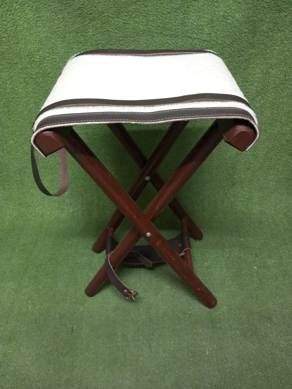 Foldable Camping Stool With Wool Seat