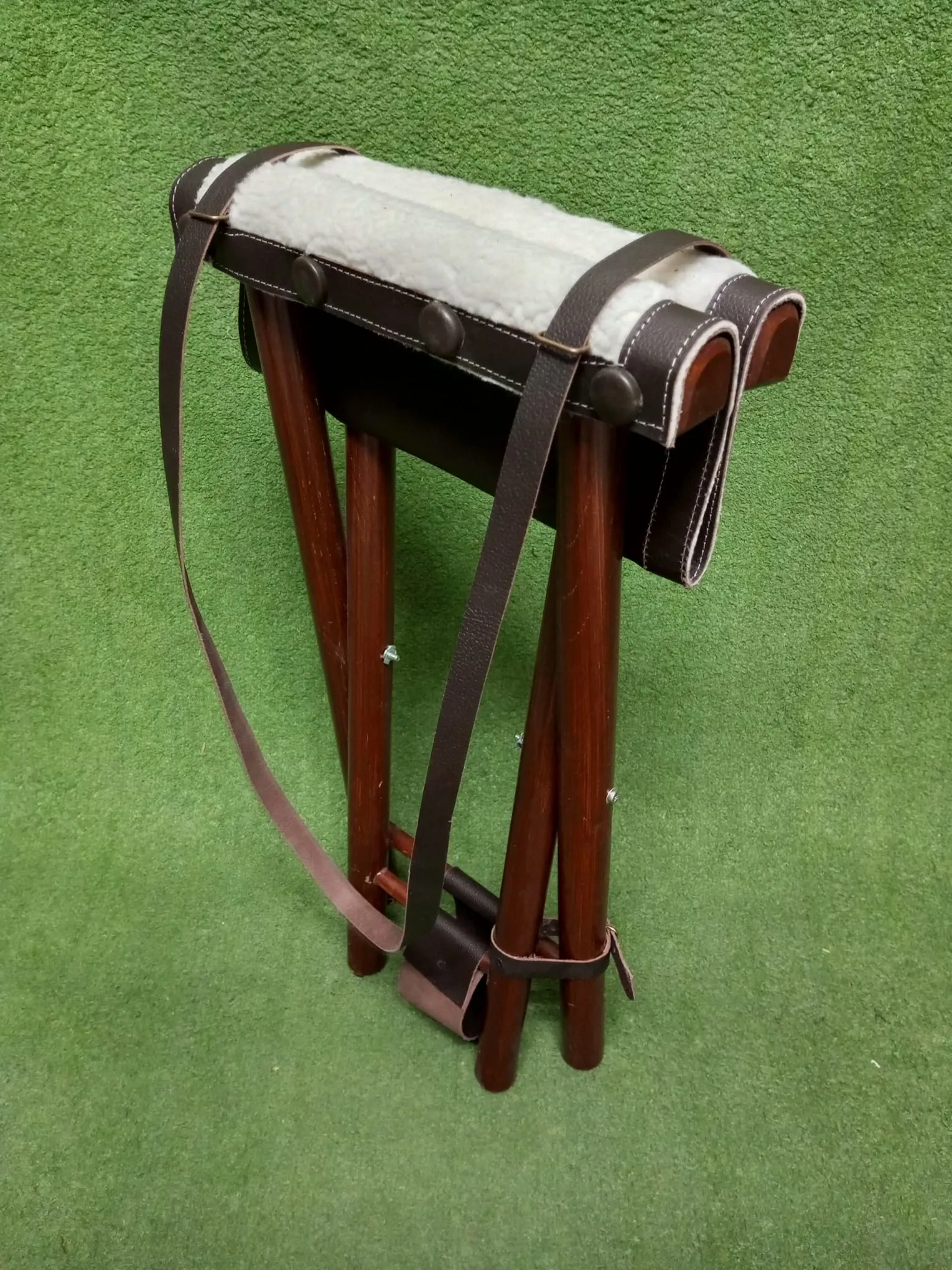 Foldable Camping Stool With Wool Seat