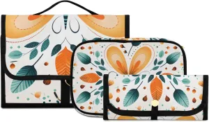 Foldable Hanging Travel Toiletry Organizer Set 3-Piece with Cosmetic Bag & Brush Holder - Cute Dragonfly (2)
