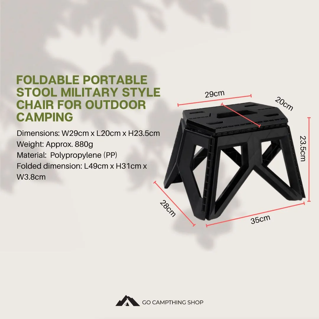 Foldable Portable Stool Military Style Chair Outdoor Camping