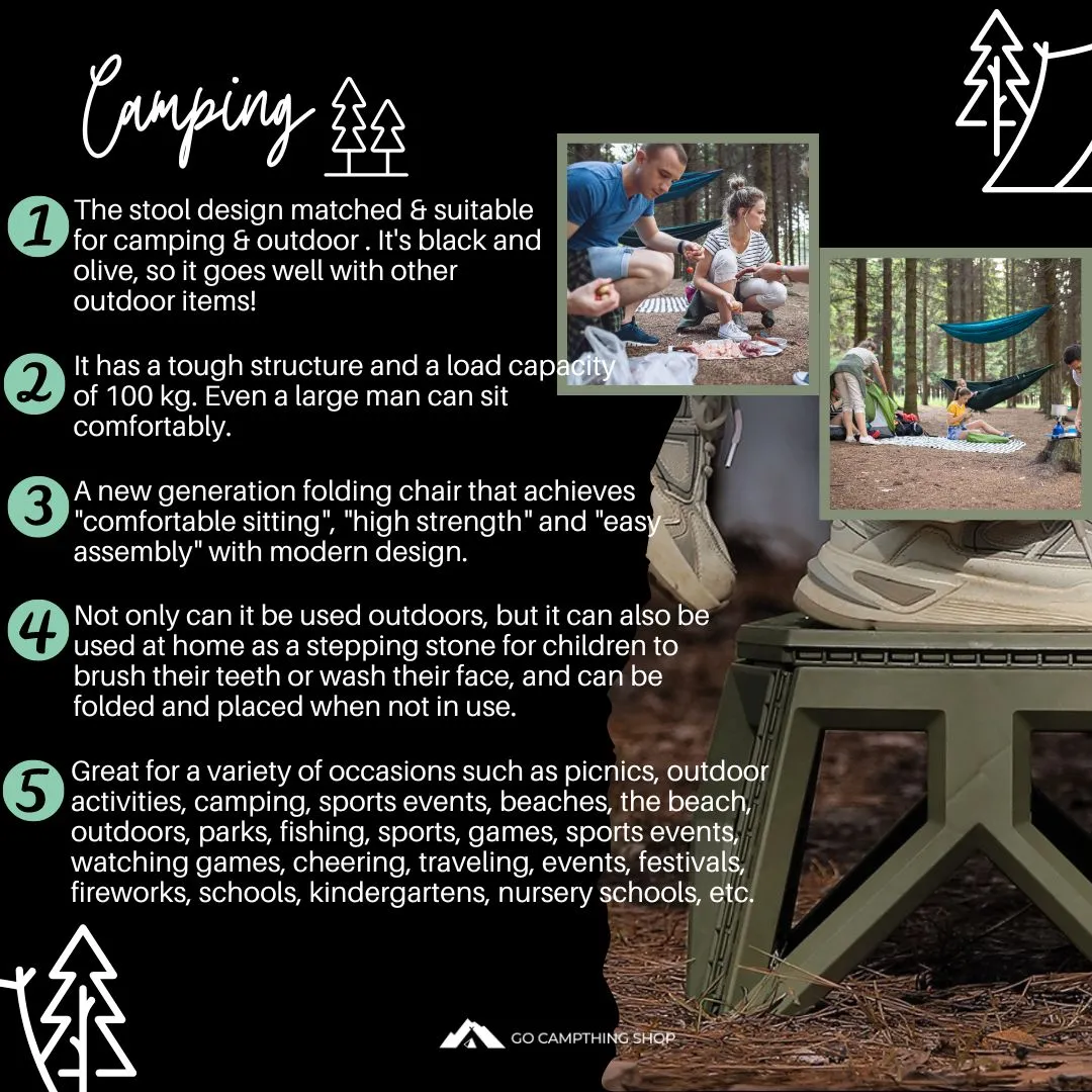 Foldable Portable Stool Military Style Chair Outdoor Camping