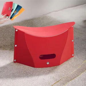 Foldable Portable Stool, Thickness of 0.5 in, Lightweight Collapsable Folding Chair for Hiking Picnic Camping Fishing (Red)