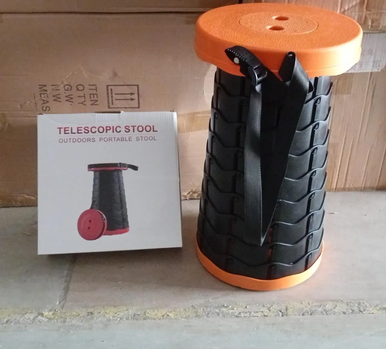 Foldable Retractable Height Adjusting Stool Space Saving Telescopic Stool for Fishing Hiking Stool for Adults and Kids.