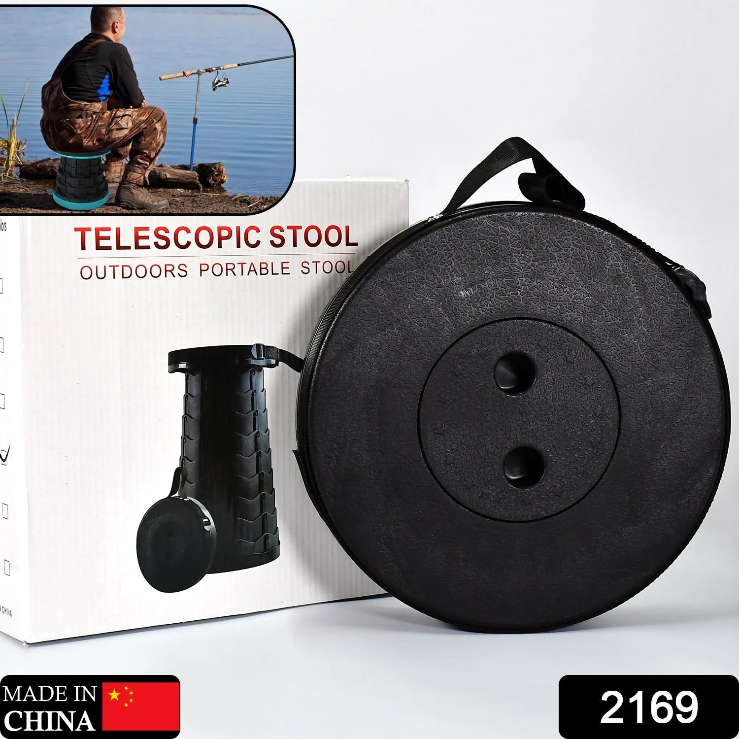 Foldable Retractable Height Adjusting Stool Space Saving Telescopic Stool for Fishing Hiking Stool for Adults and Kids.