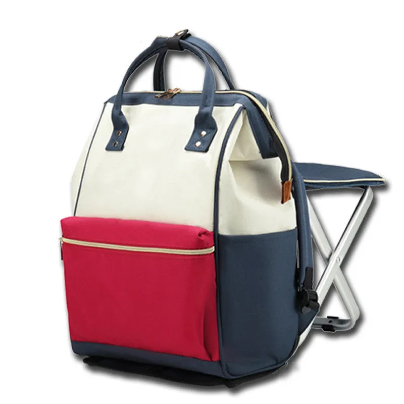 Foldable stool mom bag