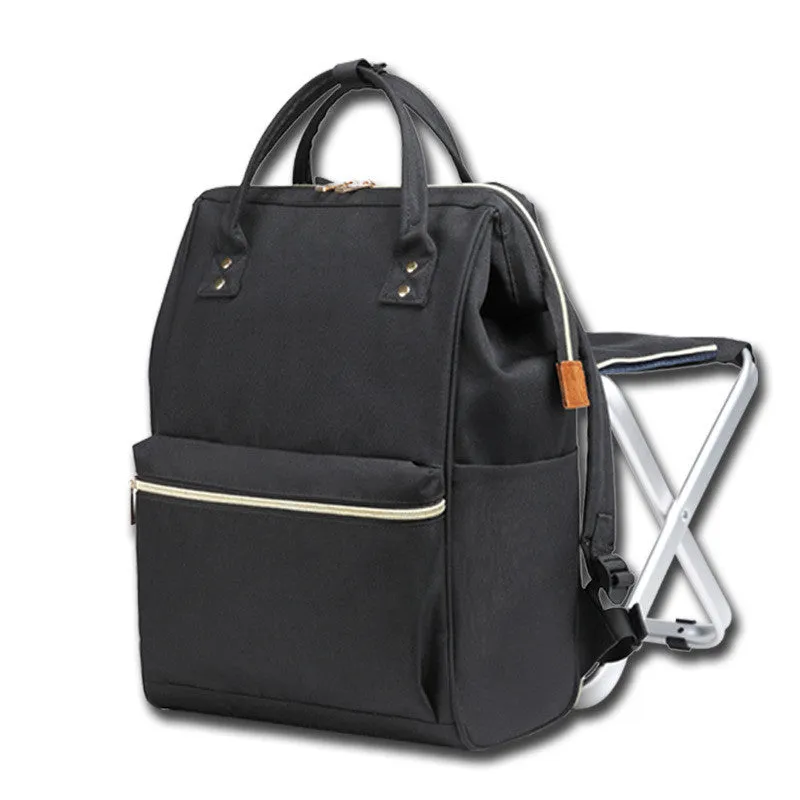 Foldable stool mom bag