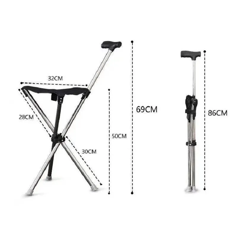 Foldable Travel Walking Stick - Ultra-Light Cane Support