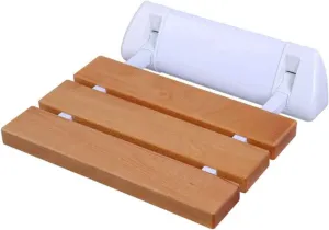 Foldable Wall Shower Stools, Elderly Disabled Anti Slip Shower Stool Wall Mounted Wooden Shower Seat Change Shoes Stool Bathroom Chairs(A)