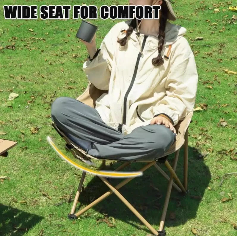 Folding Camping Chair, Portable Leisure Chair, Comfortable Collapsible Lawn Chair, Lightweight Oxford Cloth Beach Chair with Handbag(Black)