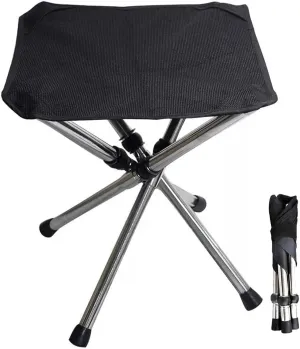 Folding Camping Stool, Portable Outdoor Chair, 27.5inch Stainless Steel Bracket, Compact Design, Lightweight Fishing Seat for Outdoor Gardening & Fishing Use