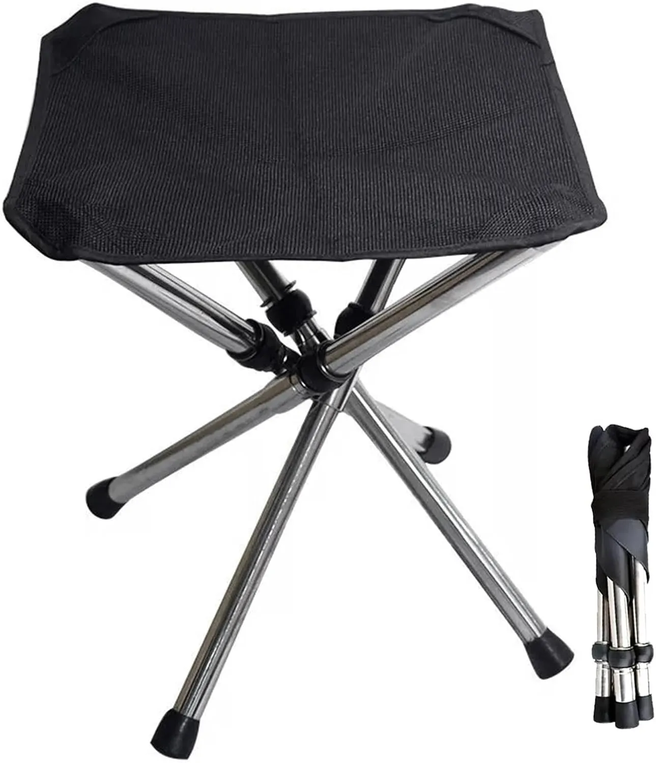 Folding Camping Stool, Portable Outdoor Chair, 27.5inch Stainless Steel Bracket, Compact Design, Lightweight Fishing Seat for Outdoor Gardening & Fishing Use
