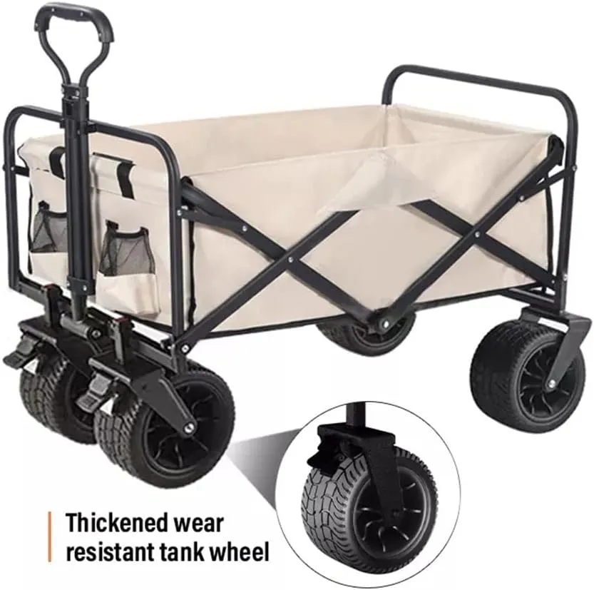 Folding Cart Portable Foldable 150L Large Capacity Multifunction Cart Outdoor Camping Table Light Wagon BBQ Trolley (Argento 105 * 50 * 103cm)