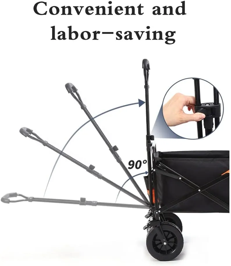 Folding Cart Portable Foldable 150L Large Capacity Multifunction Cart Outdoor Camping Table Light Wagon BBQ Trolley (Argento 105 * 50 * 103cm)