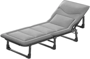 Folding Cot, Folding Bed, Camp Bed, Portable Bed for Adults, 4-Position Adjustable Folding Cot Bed, Outdoor and Indoor 200kg/440lbs Max Load Lounge Chair(Small)