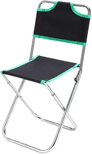 Folding Fishing Chair Outdoor Aluminum Alloy Multifunctional Folding Stool Backrest Fishing Chair Maza Super Comfort，Firm and Durable/Green/20 * 22 * 48Cm