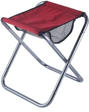 Folding Fishing Chair Outdoor Large Aluminum Alloy Portable Folding Stool Little Mazar Bold Picnic Stool Super Comfort，Firm and Durable/Red/33 * 36 * 40Cm