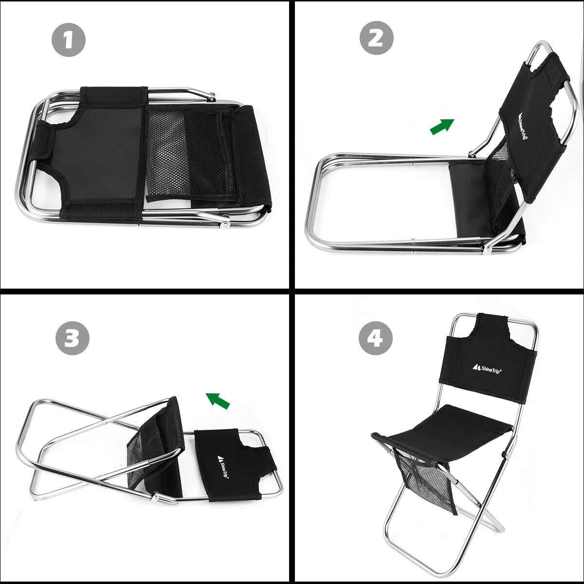 Folding Portable Aluminum Stool Camping Fishing Hiking Travel Outdoor Seat Chair
