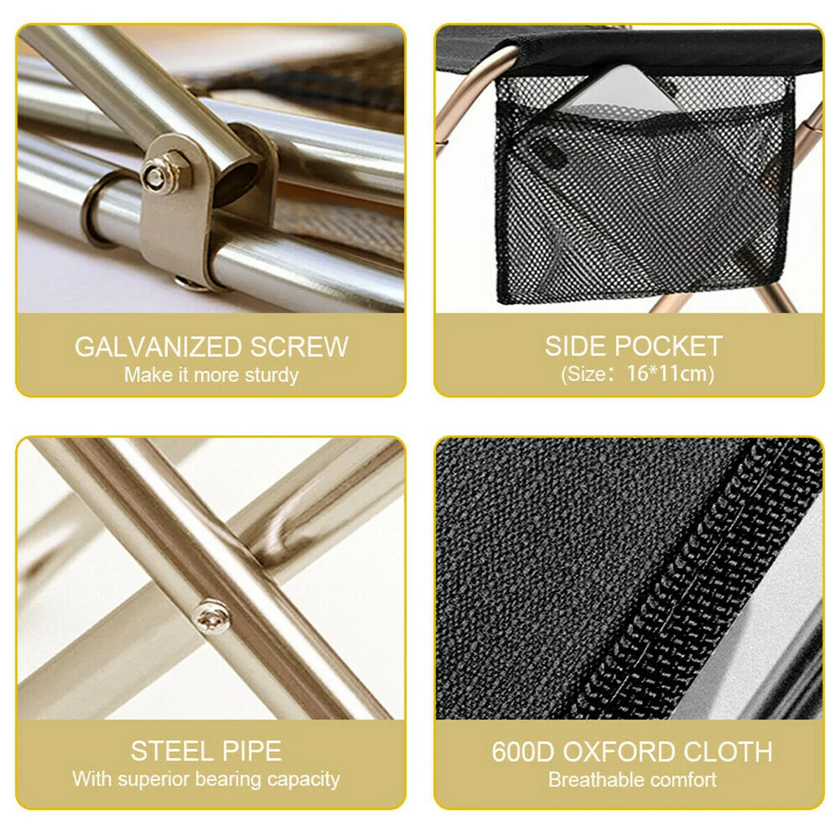 Folding Portable Aluminum Stool Camping Fishing Hiking Travel Outdoor Seat Chair